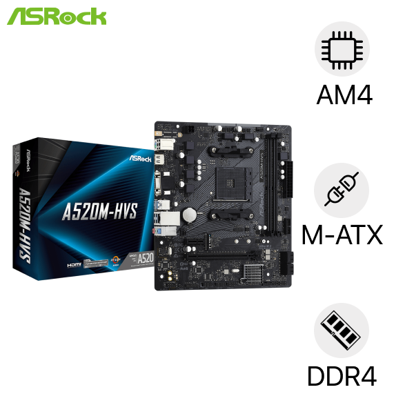 Mainboard ASRock A520M-HVS D4 AM4