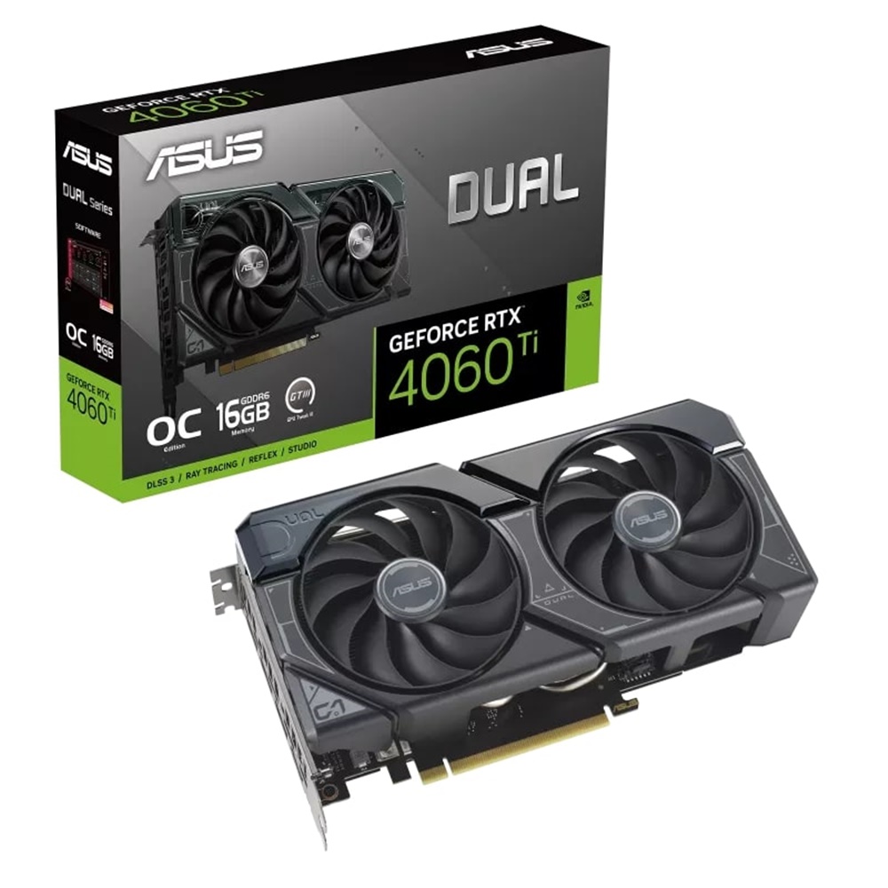 VGA ASUS Dual GeForce RTX 4060 Ti OC 16GB GDDR6 (DUAL-RTX4060TI-O16G)