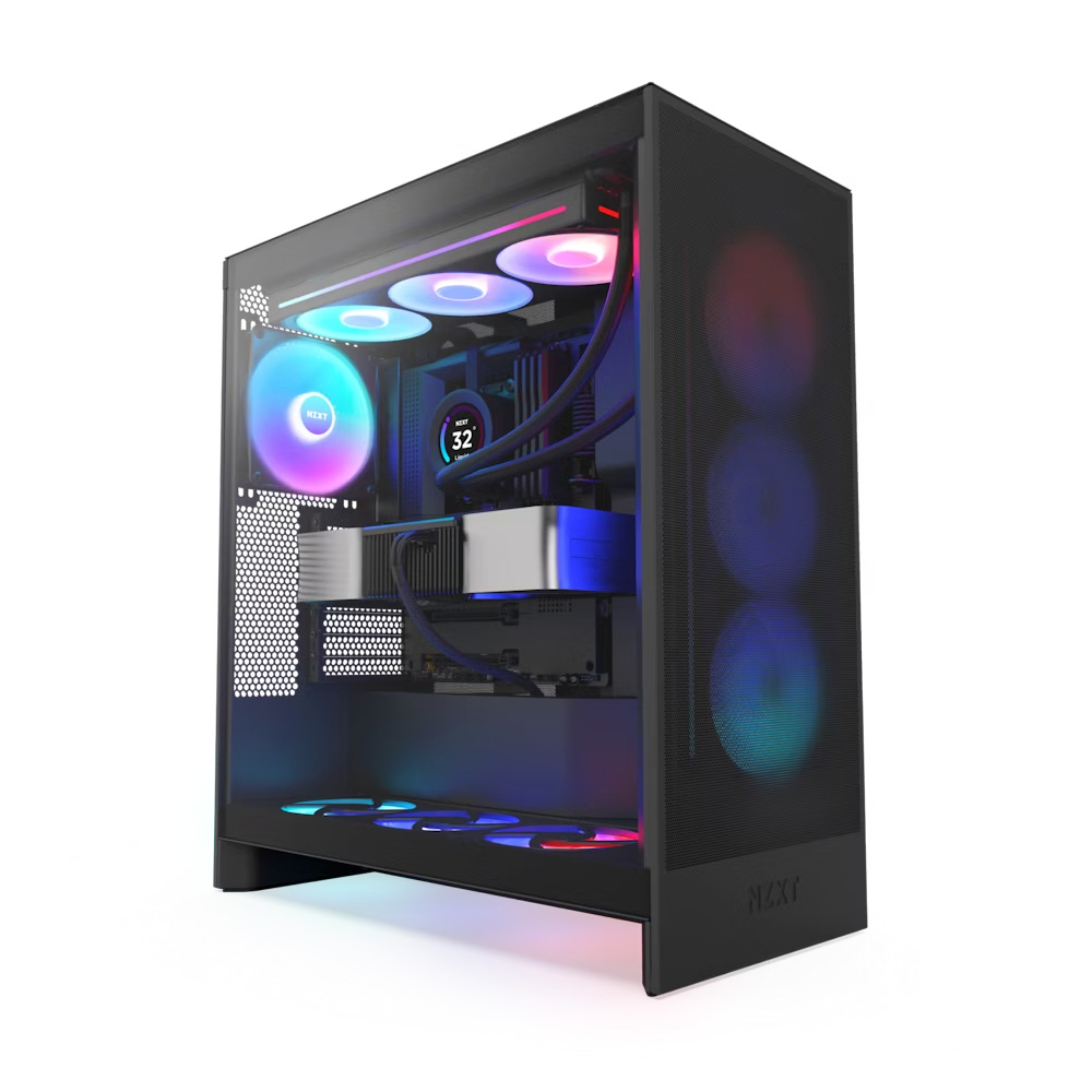 Vỏ CASE NZXT H7 FLOW RGB (2024) ALL BLACK (CM-H72FB-R1) ATX, 3 Fan RGB
